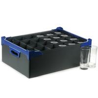 Stacking Half Pint and Hiball Glass Storage Boxes 24 Small Compartment (Pack of 5)