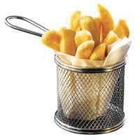 Stainless Steel Serving Fry Basket Round 9.3 x 9cm (Case of 6)