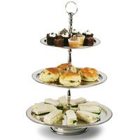 Stainless Steel 3 Tier Beaded Cake Stand