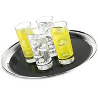 Stainless Steel Bar Tray with Black PVC 14inch