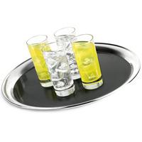 Stainless Steel Bar Tray with Black PVC 16inch