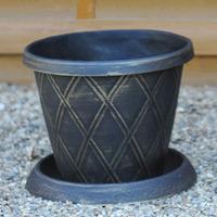 Stylish Patio Pot - 4 x 39cm diameter patio pot + saucer