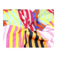 Stripy Blocks Print Cotton Poplin Fabric Bright Multicoloured