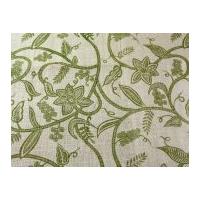 Stylised Trailing Floral Print Jute Hessian Sacking Fabric