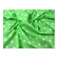 Stars Print Polycotton Dress Fabric Green