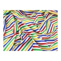 Stripe Print Cotton Poplin Fabric Multicoloured