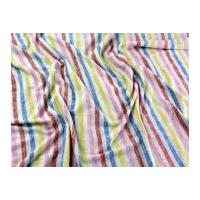 Stripe Print Stretch Jersey Dress Fabric Multicoloured