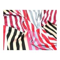 Stripy Blocks Print Cotton Poplin Fabric Multicoloured
