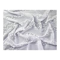 Stripe Design Stretch Lace Dress Fabric White
