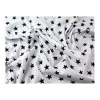 stars print polycotton dress fabric white black