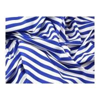 stripe print polycotton dress fabric royal blue white