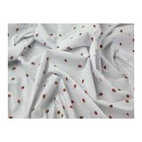 Strawberries in Hearts Print Polycotton Dress Fabric White