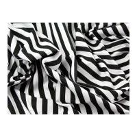 stripe print polycotton dress fabric black white