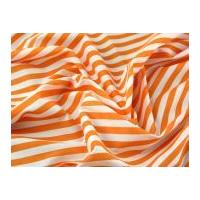 Stripe Print Polycotton Dress Fabric Orange & White