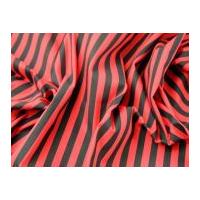 Stripe Print Polycotton Dress Fabric Red & Black