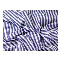stripe print polycotton dress fabric purple white