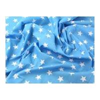 Stars Print Polycotton Dress Fabric Turquoise