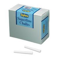 Stephens Superline Chalk (White) - 1 x Pack of 144 Chalks