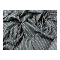 Stripe Shirting Cotton Dress Fabric Black Multi