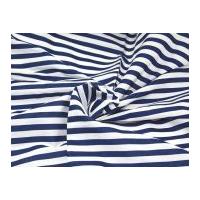 Stripe Print Polycotton Dress Fabric Navy Blue & White