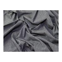 Stripe Print Cotton Chambray Denim Dress Fabric Charcoal Grey