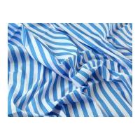 stripe print polycotton dress fabric turquoise white