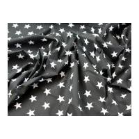 stars print polycotton dress fabric black