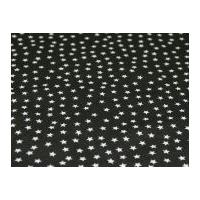 Stars Print Polycotton Dress Fabric Black