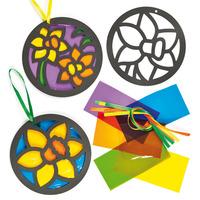 stained glass daffodil decorations pack of 18