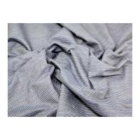 Stripe Print Cotton Chambray Denim Dress Fabric Indigo Blue