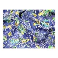 Stitched Patchwork Batik Cotton Dress Fabric Blue