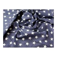 Stars Print Polycotton Dress Fabric Navy Blue