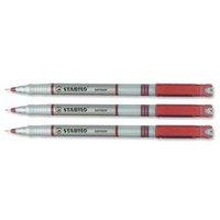 Stabilo Sensor 189 Fineliner Pen Water-based Ink 0.8 Tip 0.3mm Line (Red) Pack of 10