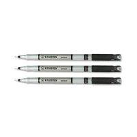 Stabilo Sensor 189 Fineliner Pen Water-based Ink 0.8 Tip 0.3mm Line (Black) Pack of 10 Pens