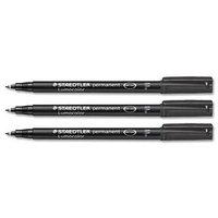 Staedtler Lumocolour 318 (0.6mm) Permanent Universal Pen (Black) 1 x Pack of 10 Pens