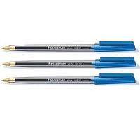 Staedtler 430 Stick Ball Pen Medium 1.0mm Tip 0.35mm Line Blue (Pack of 10)