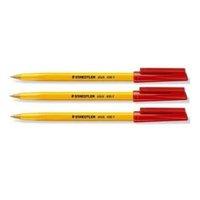 Staedtler 430 Stick Ball Pen Fine 0.8mm Tip 0.3mm Line Red (Pack of 10)