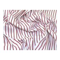 Stripe Print Jardin Stretch Cotton Sateen Dress Fabric Red & Ivory