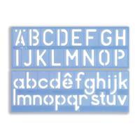 Stencil Set of Letters Numbers and ?/p Symbols 50mm Upper And Lower Case 4-piece