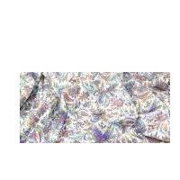 Stylised Floral Cotton Lawn Dress Fabric Royal Purple