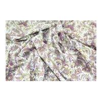 Stylised Floral Cotton Lawn Dress Fabric Purple & Green