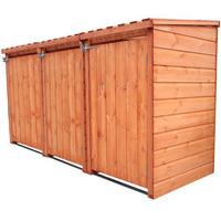 strongman 8ft x 3ft 246m x 078m shiplap triple bin store