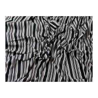 Stripe Print Viscose Stretch Jersey Knit Dress Fabric Black, White & Pink