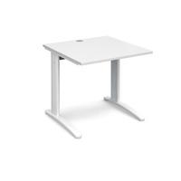 structure cable managed rectangular desk white 800mm white frame