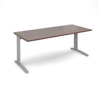 Structure Cable Managed Rectangular Desk Walnut 1800mm Silver Frame