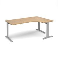 structure cable managed deluxe ergonomic desk oak right handed 1800mm  ...