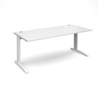 structure cable managed rectangular desk white 1800mm white frame