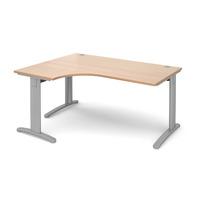 structure cable managed deluxe ergonomic desk beech left handed 1600mm ...