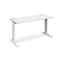 Structure Cable Managed Slimline Rectangular Desk White 1400mm White Frame