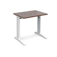 structure cable managed slimline rectangular desk walnut 800mm white f ...